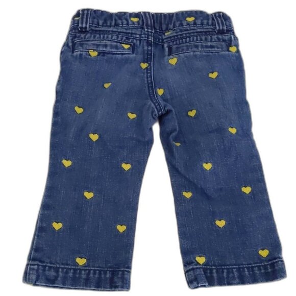 Girls Toddler Old Navy Denim Heart Print Jeans Size 4T - Picture 2 of 5